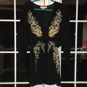 Black Floral Embroidered Dress